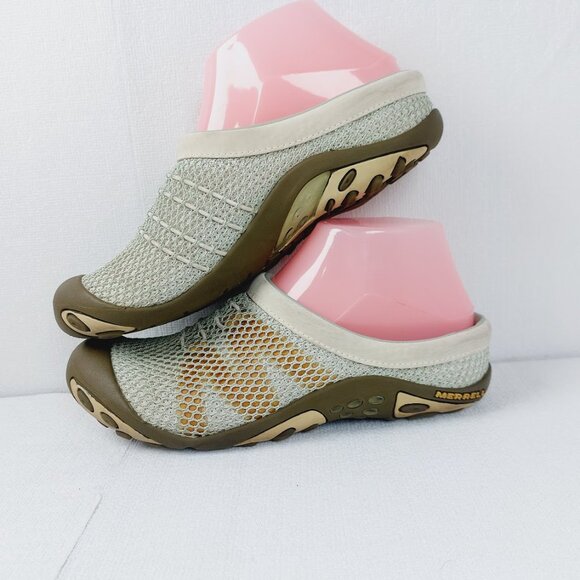 Merrell Women's Sea Grass Green Kula Logo Mesh Slip-On Casual Slides Size 7 - Picture 4 of 12